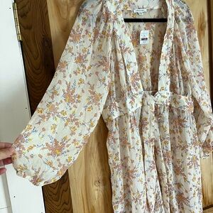 American Eagle sheer floral duster kimono